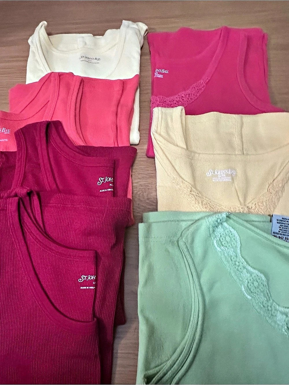 St. John's Bay Ribbed Lace-Trim Tank Top Tops Multiple Colors XL Quantity 7